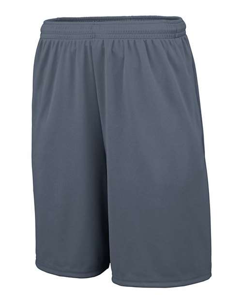 Augusta Sportswear Youth Training Shorts with Pocket — Graphite — Side