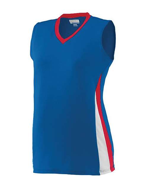 Augusta Sportswear Girls' Tornado Jersey — Royal/ Red/ White — Side