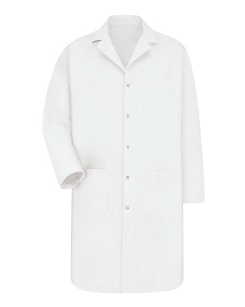 Red Kap Unisex Gripper Front Lab Coat — White — Front