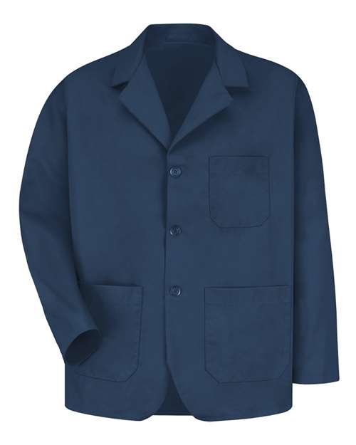 Red Kap Unisex Lapel Counter Coat — Navy — Front