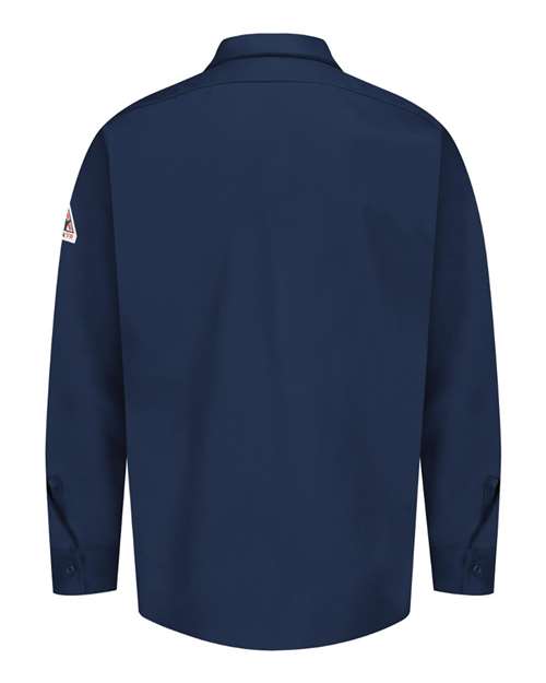 Bulwark Men's Tall Flame Resistant Excel Work Shirt — Navy — Back