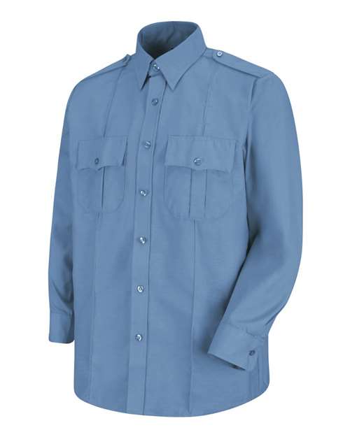 Red Kap Men's Long Sleeve Security Shirt — Medium Blue - 323 — Front