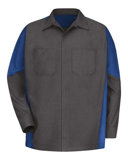 Red Kap Men's Tall Long Sleeve Automotive Crew Shirt