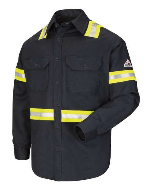 Bulwark Men's Enhanced Visibility Uniform Shirt — Navy — Front