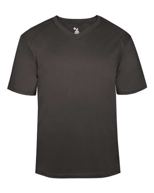 Badger Men's B-Core V-Neck T-Shirt — Graphite — Front