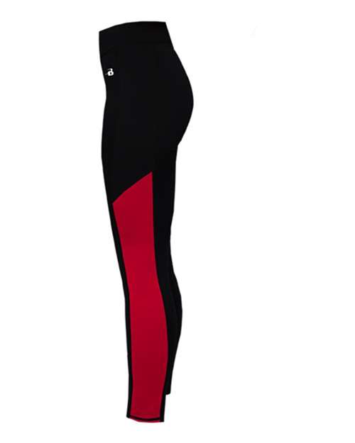 Badger Women's Panel Tights — Black/ Red — Direct side