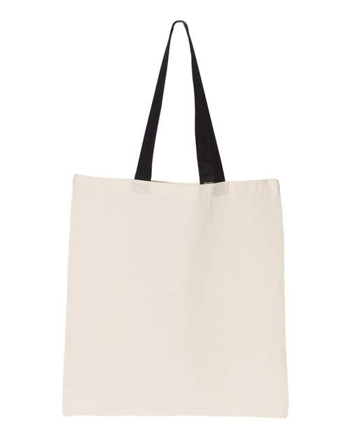 OAD Contrast-Color Handle Tote — Natural/ Black — Front