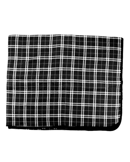 Boxercraft Flannel Blanket — Black/ White — Front