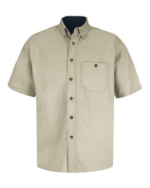 Red Kap Men's Short Sleeve 100% Cotton Dress Shirt