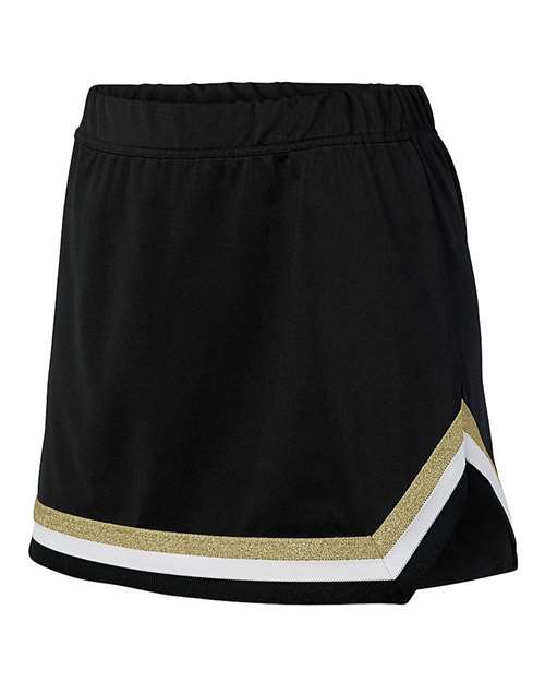 Augusta Sportswear Women's Pike Cheer Skirt — Black/ White/ Metallic Gold — Side
