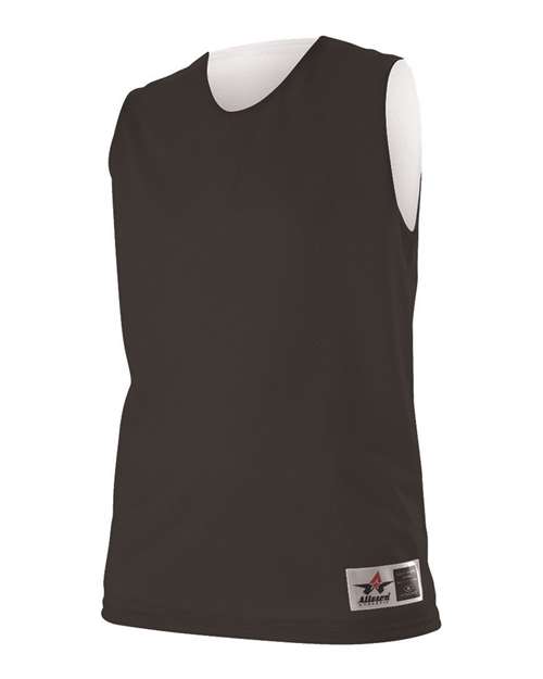 Alleson Athletic Women's Reversible Mesh Tank — Black/ White — Side