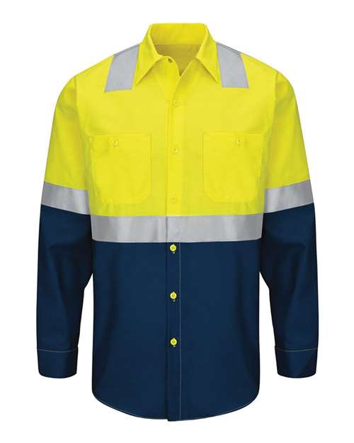Red Kap Men's Enhanced & Hi-Visibility Long Sleeve Work Shirt