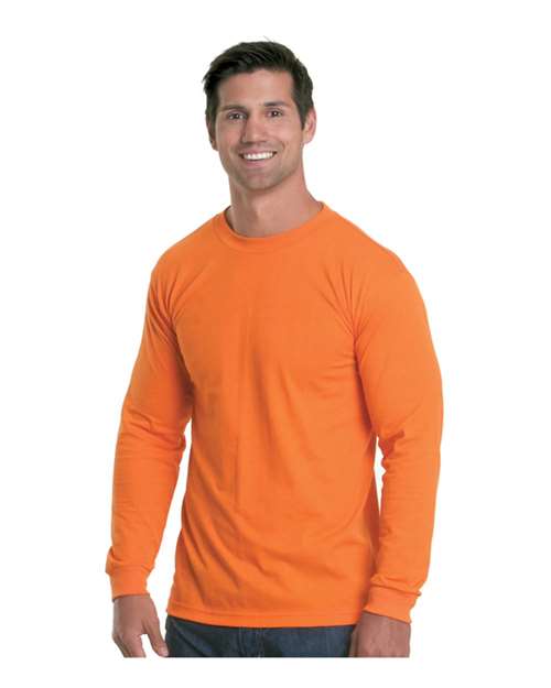 Bayside Unisex USA-Made Performance Long Sleeve T-Shirt — Bright Orange — Side