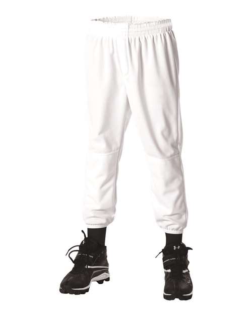 Alleson Athletic Youth Pull-Up Baseball Pants — White — Front