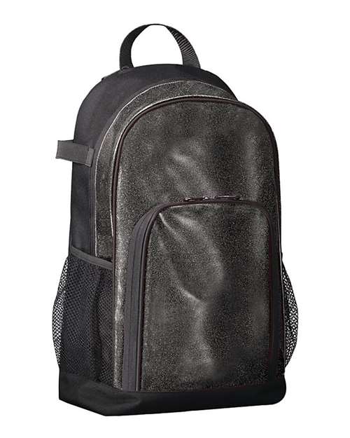 Augusta Sportswear All Out Glitter Backpack — Black Glitter/ Black — Side