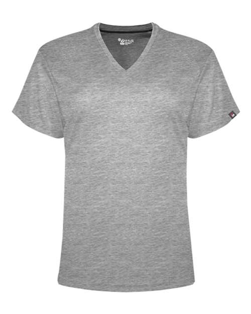 Badger Women's FitFlex Performance V-Neck T-Shirt — Oxford — Front