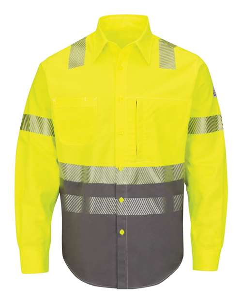 Bulwark Men's Hi-Visibility Color Block Uniform Shirt - EXCEL FR® ComforTouch® - 7 oz.