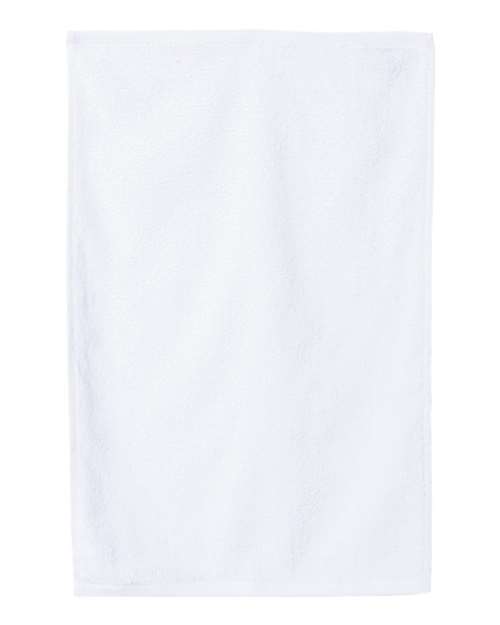Q-Tees Hemmed Hand Towel — White — Side