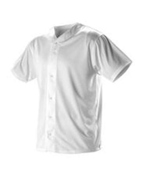 Alleson Athletic Youth Full Button Lightweight Baseball Jersey — White — Side