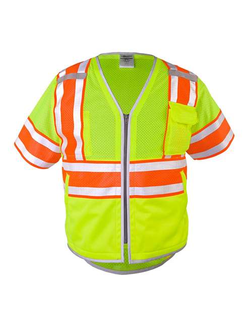 Kishigo Unisex Premium Brilliant Series® Ultimate Reflective Class 3 Vest — Lime — Front