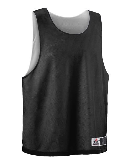 Alleson Athletic Men's Lacrosse Reversible Pinnie — Black/ White — Front