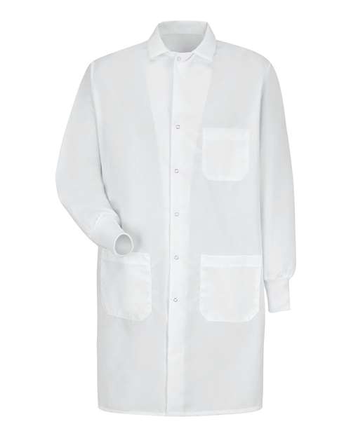 Red Kap Unisex Specialized Cuffed Lab Coat — White — Front