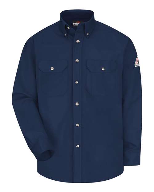 Bulwark Men's Tall Dress Uniform Shirt - Excel FR ComforTouch - 7 oz. — Navy — Front