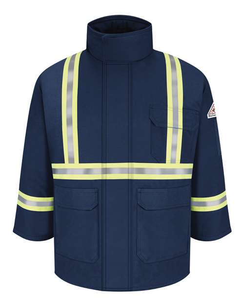 Bulwark Men's Long Deluxe Parka With Reflective Trim - EXCEL FR® ComforTouch