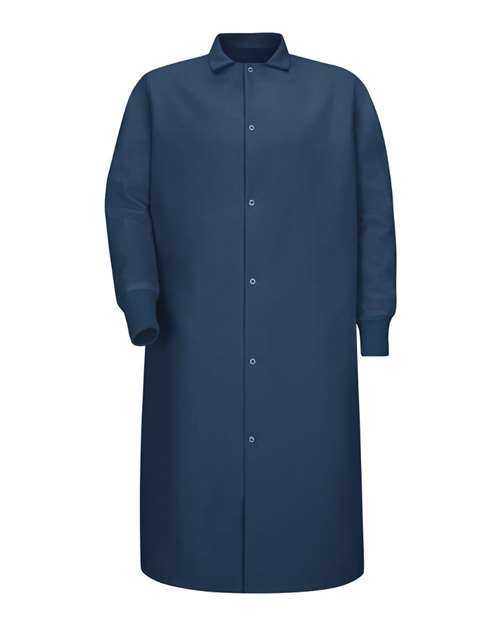 Red Kap Unisex Gripper-Front Pocketless Butcher Coat With Knit Cuffs