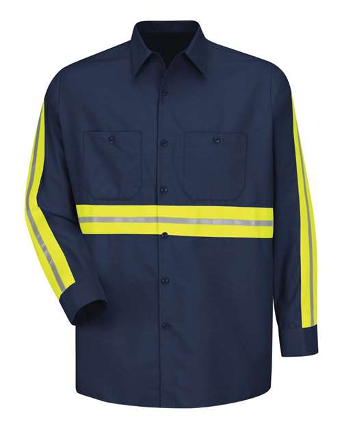 Red Kap Men's Tall Industrial Enhanced-Visibility Long Sleeve Work Shirt