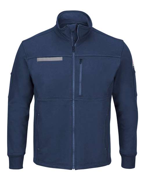 Bulwark Men's Tall Zip Front Fleece Jacket-Cotton /Spandex Blend