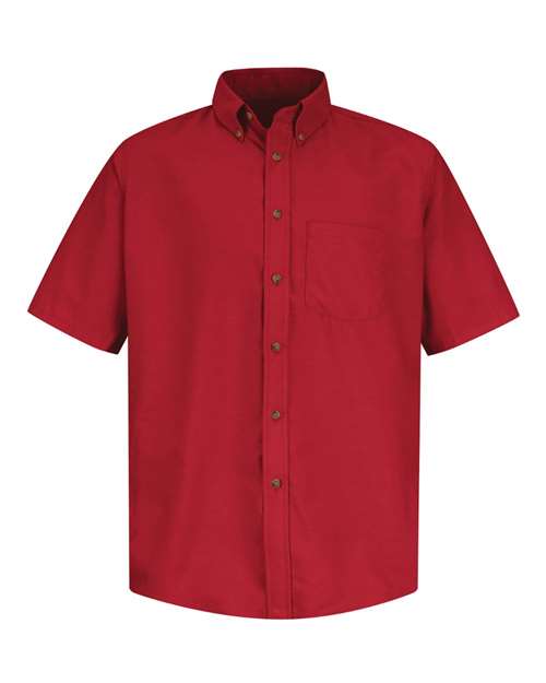 Red Kap Men's Tall Poplin Short Sleeve Dress Shirt — Red — Front