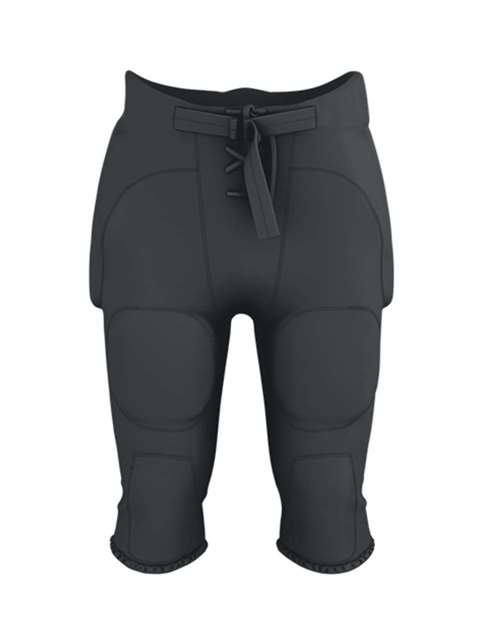 Alleson Athletic Youth Integrated Football Pants — Black — Front