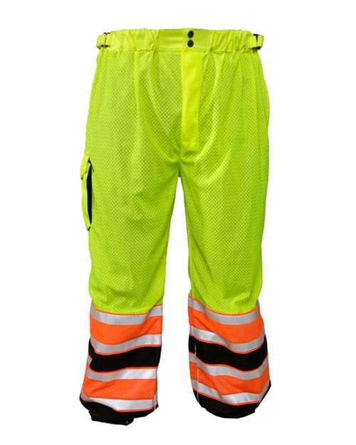 Kishigo Men's Premium Brilliant Series® Ultimate Reflective Mesh Pants — Lime — Front