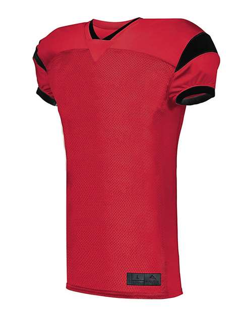 Augusta Sportswear Men's Slant Football Jersey — Red/ Black — Side