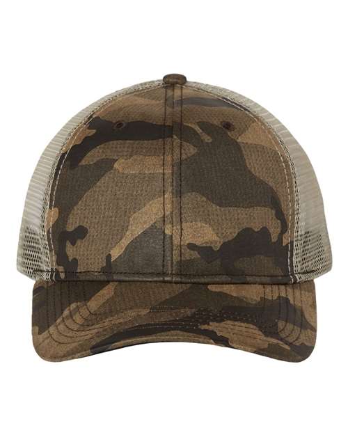 DRI DUCK Covert Trucker Cap — Camo — Front