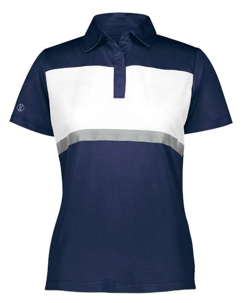 Holloway Women's Prism Bold Polo — Navy/ White — Front