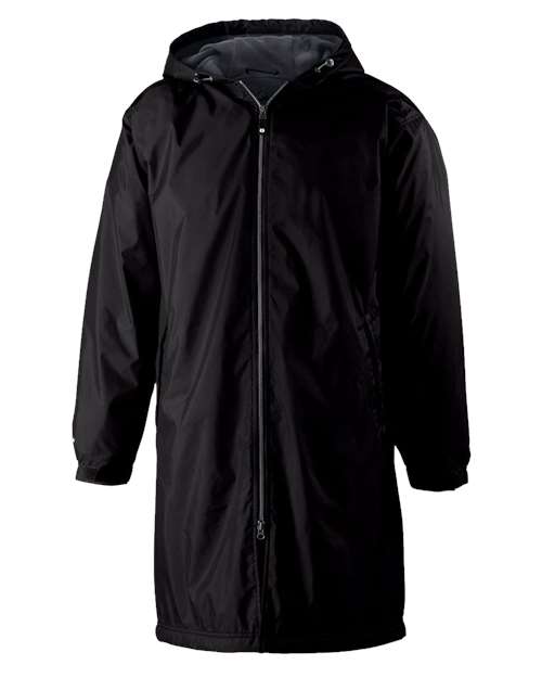 Holloway Men's Conquest Long Length Hooded Jacket — Black — Front
