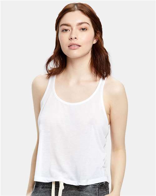 US Blanks Women's Sheer Cropped Racer Tank Top —