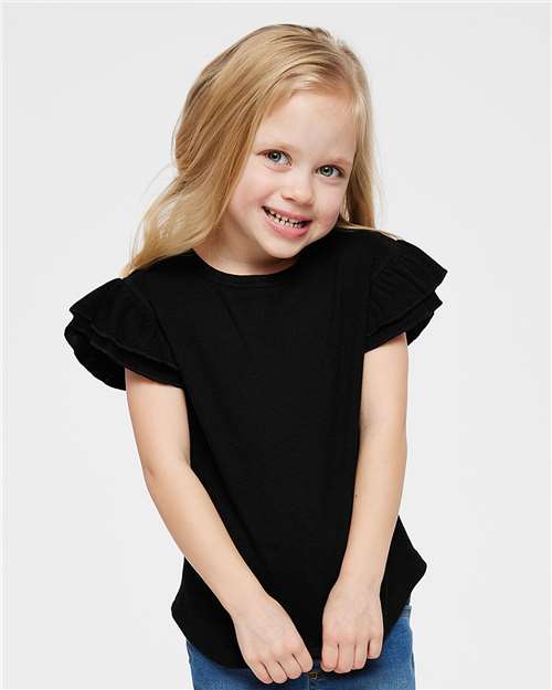 Rabbit Skins Toddler Flutter Sleeve Tee