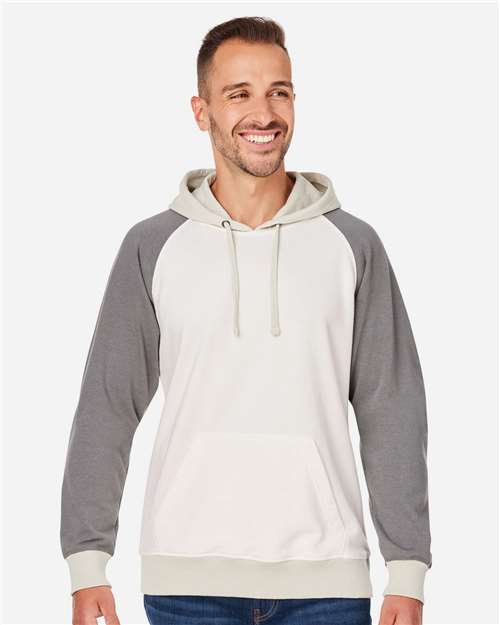 J. America Unisex Vintage Tricolor Hooded Sweatshirt