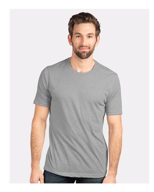 Next Level Unisex Festival Tee — Heather Grey — On model · front