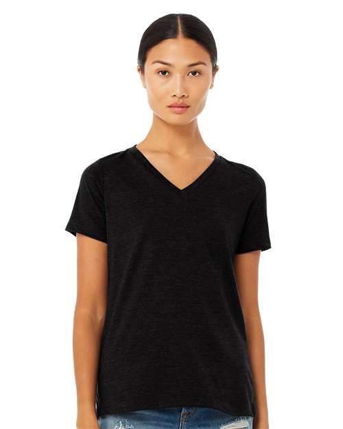 BELLA + CANVAS Women's Relaxed Heather CVC V-Neck Tee