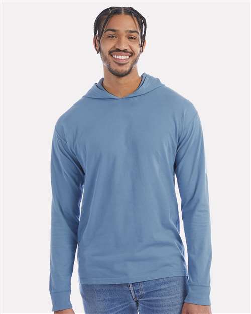 ComfortWash by Hanes Unisex Garment-Dyed Jersey Hooded Long Sleeve T-Shirt