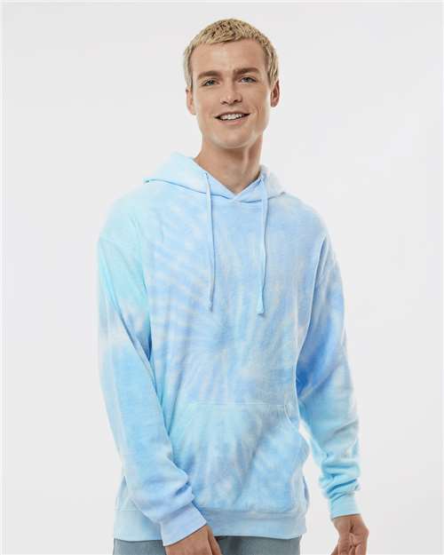 Colortone Unisex Tie-Dyed Cloud Inside-Out Fleece Hooded Sweatshirt