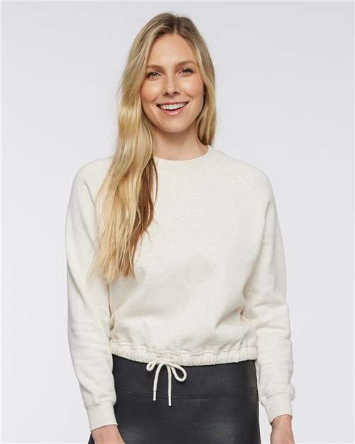 Live & Tell by LAT Women's Relaxed Boxy Crewneck Sweatshirt — Natural Heather — On model · front
