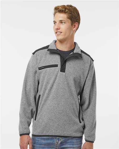 DRI DUCK Men's Ranger Melange Fleece Pullover — Platinum — On model · front