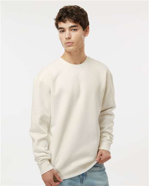 Independent Trading Co. Unisex Heavyweight Crewneck Sweatshirt — Bone — On model · front