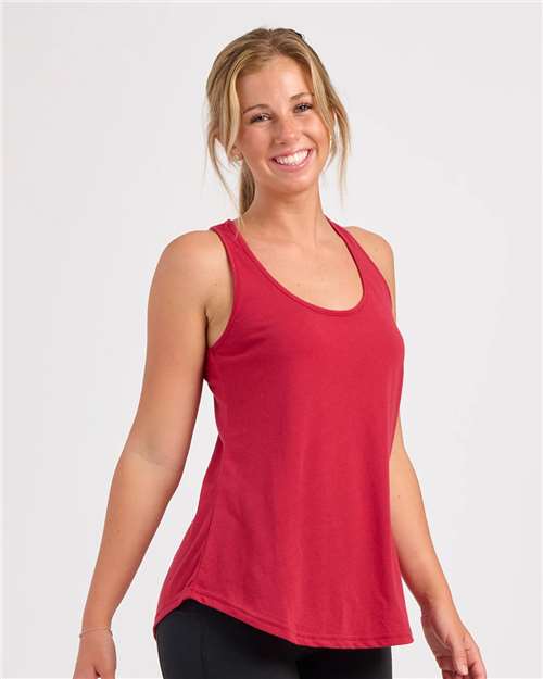 Boxercraft Women's Essential Racerback Tank Top — Brick Red — On model · side
