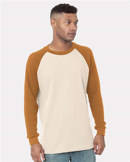 Unisex USA-Made Heavyweight Waffle Knit Thermal Raglan T-Shirt